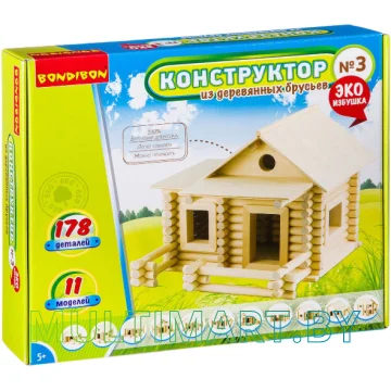 Конструктор Bondibon из деревянных брусьев №3 (ВВ2603)